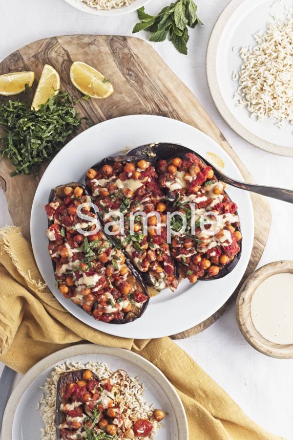 Roasted Eggplants with Chickpeas - Set 4