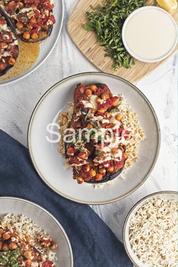 Roasted Eggplants with Chickpeas - Set 5