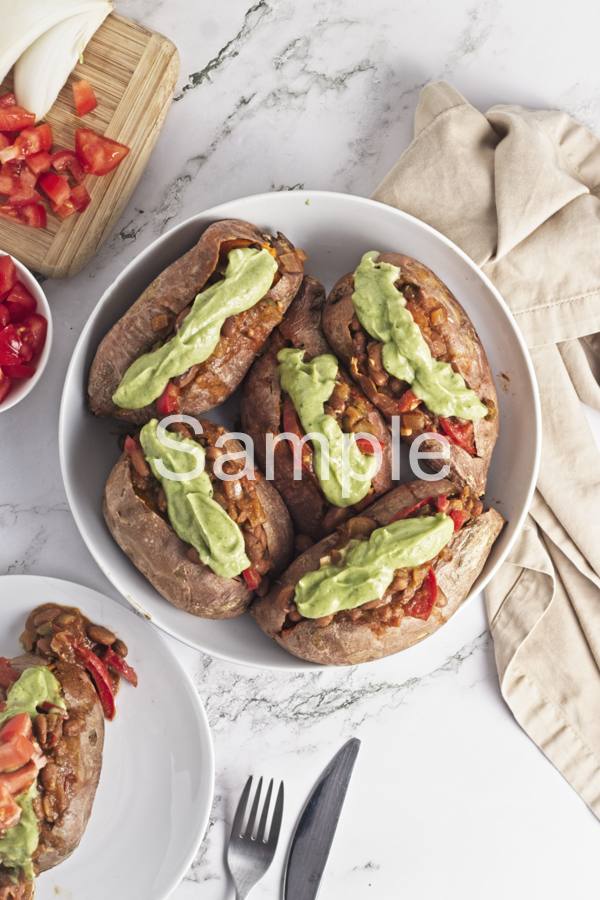 Pinto Taco Stuffed Sweet Potatoes - Set 1
