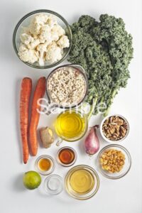 Roasted Cauliflower Barley Salad with Carrot Dressing - Set 4