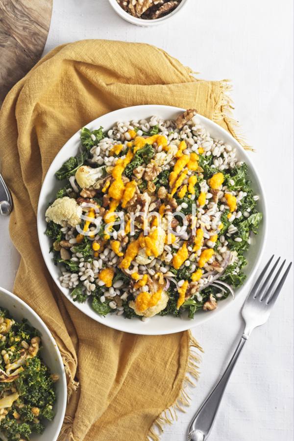 Roasted Cauliflower Barley Salad with Carrot Dressing - Set 1