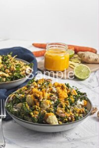 Roasted Cauliflower Barley Salad with Carrot Dressing - Set 2