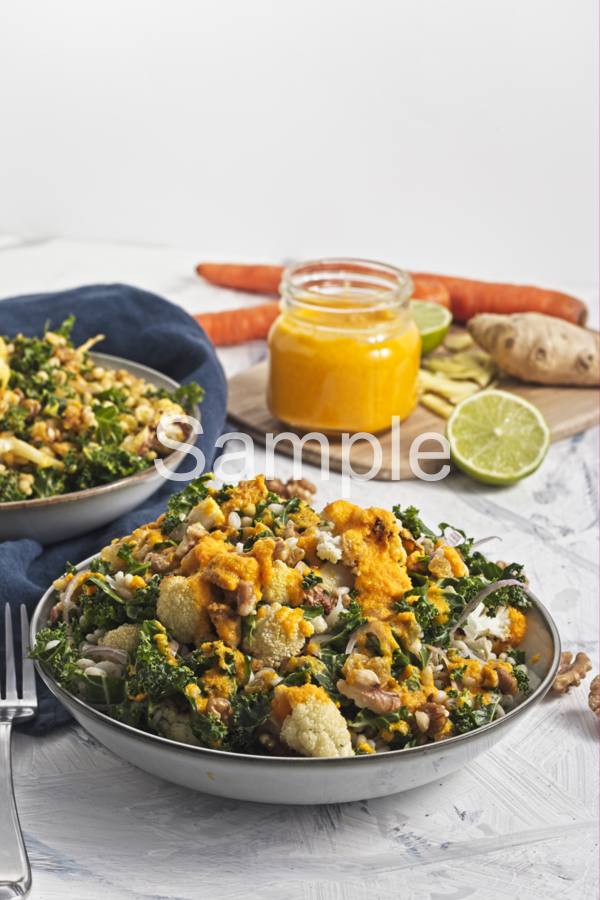 Roasted Cauliflower Barley Salad with Carrot Dressing - Set 2