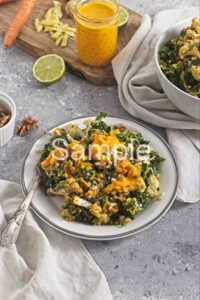 Roasted Cauliflower Barley Salad with Carrot Dressing - Set 3