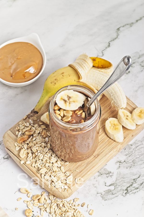 Chocolate PB Banana Overnight Oats - Set 2